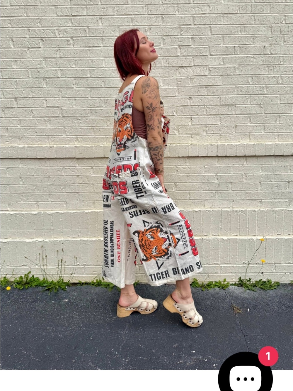 NWT Tiger Wide Leg Sack Overalls- One Size Fits Most #0037 & #0066 - Picture 7 of 9
